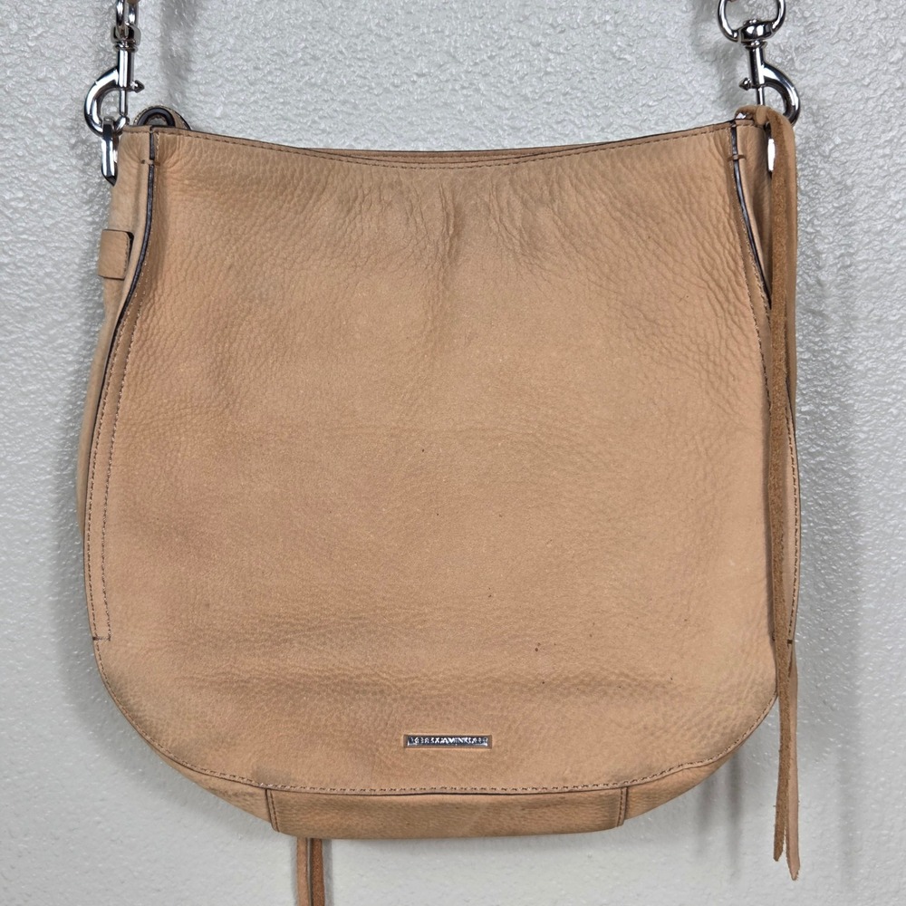 Rebecca Minkoff Regan Feed Studded Leather Crossbody Bag Sand Tan